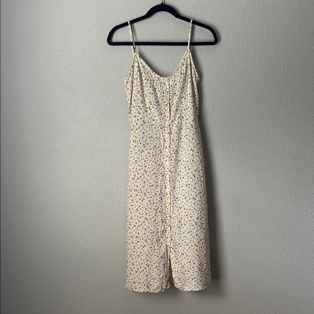 Butter Yellow Floral Spaghetti Strap Dress